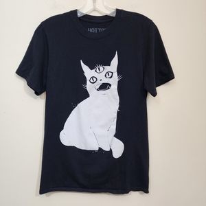Hot topic third eye cat shirt graphic t-shirt woman's size small